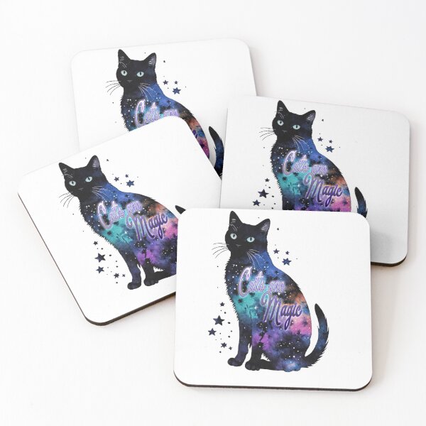 Item preview, Galaxy Watercolor Cat sticker cats are magic designed and sold by Zencookie.