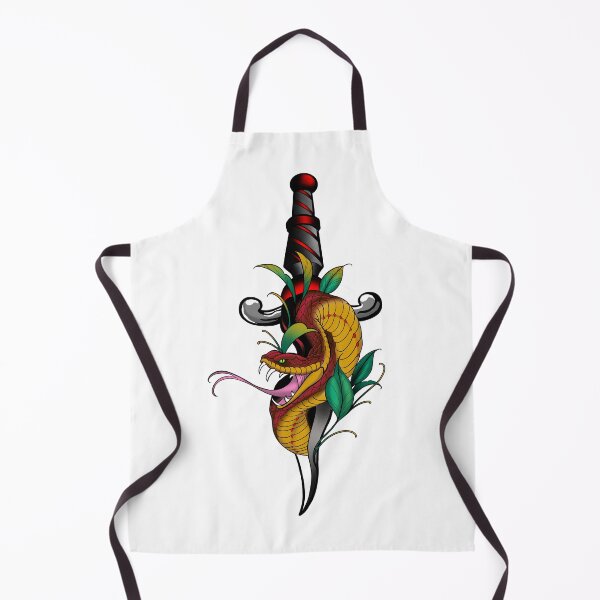 Item preview, Red Snake + Dagger designed and sold by WoozyTattoo.