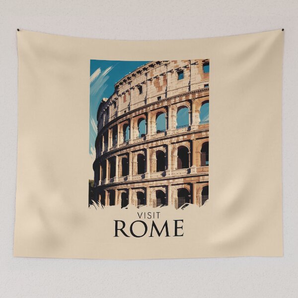 Item preview, Rome Italy Colosseum Illustration Travel Art Vintage designed and sold by KrisSidDesigns.