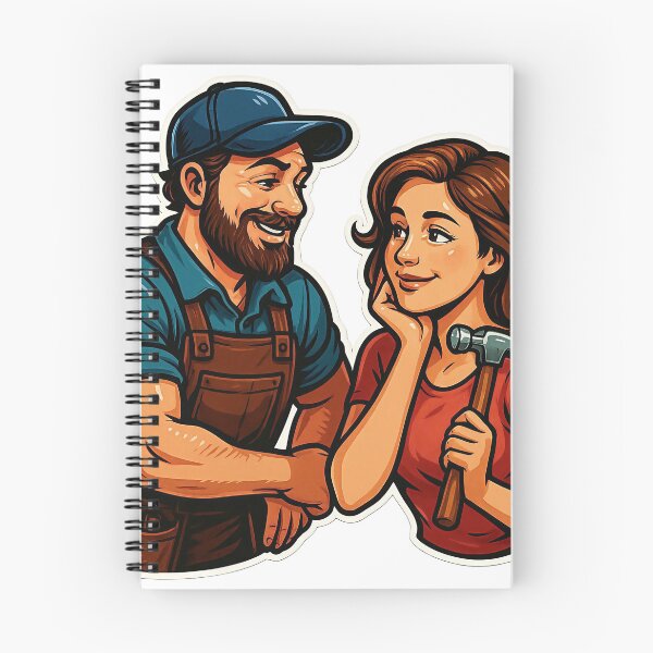 Item preview, Cartoon Illustration of Two Characters in a Collaborative Scene designed and sold by Creative88Art.