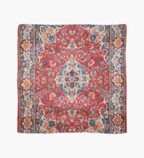Red Blue Sarouk Persian Carpet Scarf