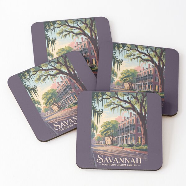 Item preview, Savannah Georgia Illustration Travel Art Vintage designed and sold by KrisSidDesigns.