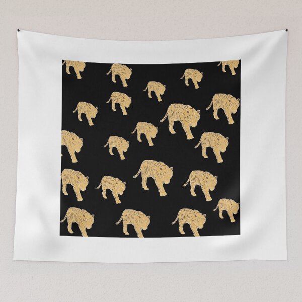 Item preview, Golden Tiger Black Design Illustration  designed and sold by VisionSticker.