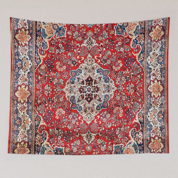 Item preview, Red Blue Sarouk Persian Carpet Print designed and sold by Vicky Brago-Mitchell®.