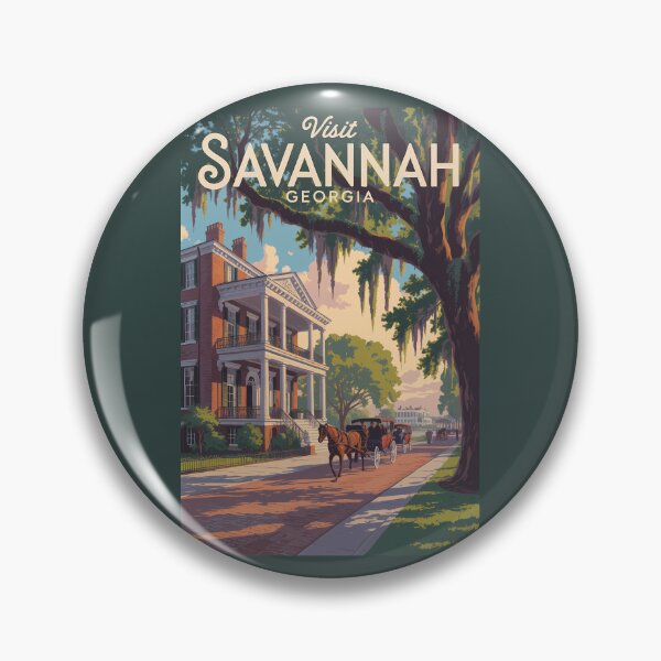 Item preview, Savannah Georgia Horse Carriage Illustration Travel Art Vintage designed and sold by KrisSidDesigns.