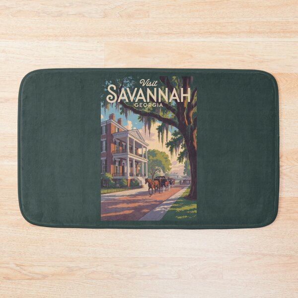 Item preview, Savannah Georgia Horse Carriage Illustration Travel Art Vintage designed and sold by KrisSidDesigns.