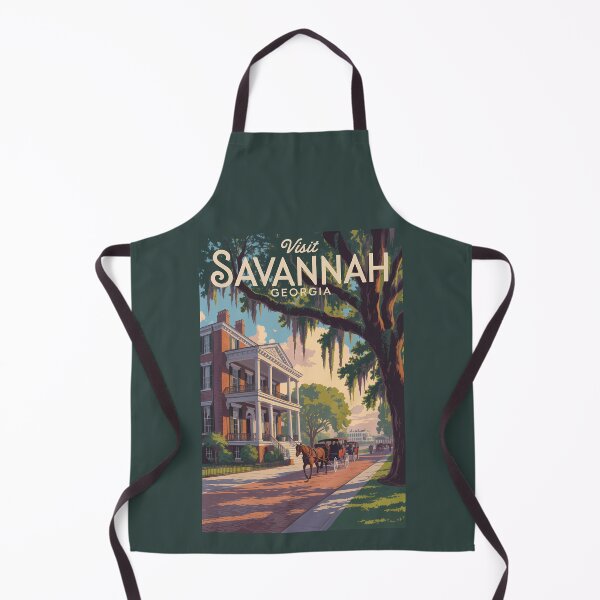 Item preview, Savannah Georgia Horse Carriage Illustration Travel Art Vintage designed and sold by KrisSidDesigns.