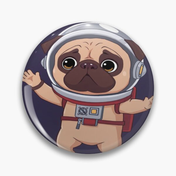 Item preview, Funny cartoon-style pug dog wearing astronaut designed and sold by Artshopprivate.