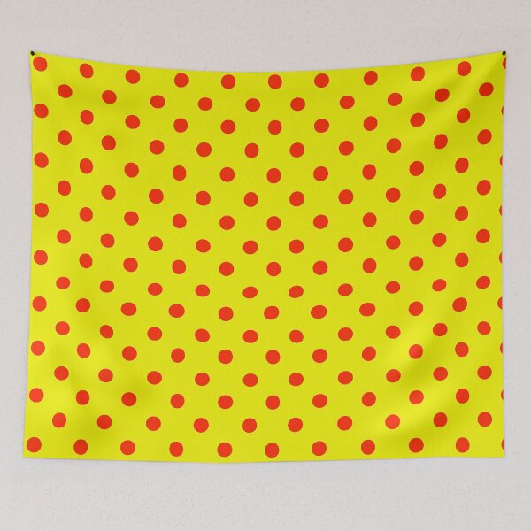 Item preview, Yellow Background with Red Polka Dots – Bold Retro Pattern designed and sold by SouthPrint.