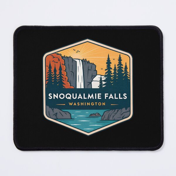 Item preview, Vintage Snoqualmie Falls Washington Badge – Retro Waterfall Illustration designed and sold by VividOrganica.