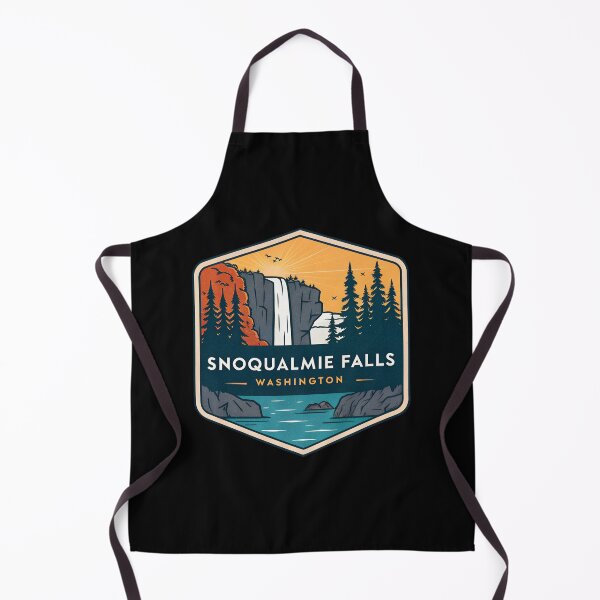 Item preview, Vintage Snoqualmie Falls Washington Badge – Retro Waterfall Illustration designed and sold by VividOrganica.