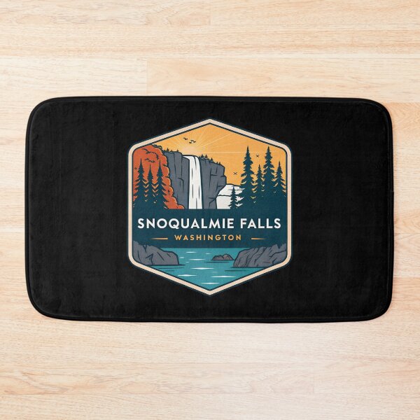Item preview, Vintage Snoqualmie Falls Washington Badge – Retro Waterfall Illustration designed and sold by VividOrganica.
