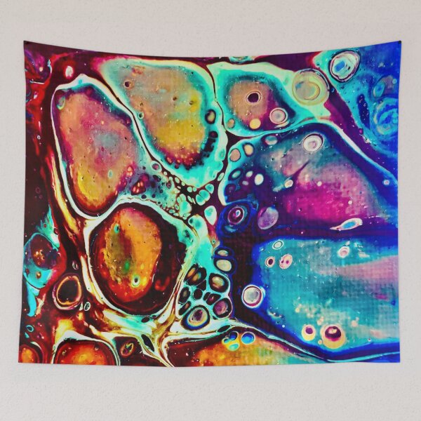 Item preview, Rainbow cellular pouring art designed and sold by baksuart.