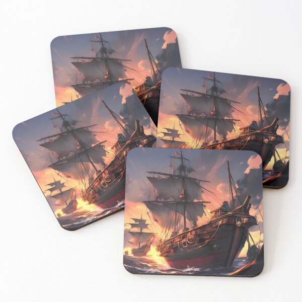 Item preview, Pirateship Futuristic Starships Historical Ships Stunning Floral Beauty designed and sold by ART ATTACK ZONE.