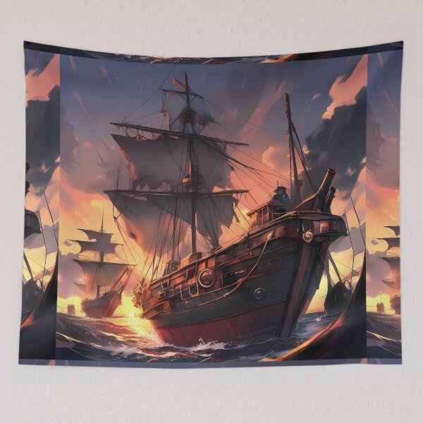 Item preview, Pirateship Futuristic Starships Historical Ships Stunning Floral Beauty designed and sold by ART ATTACK ZONE.