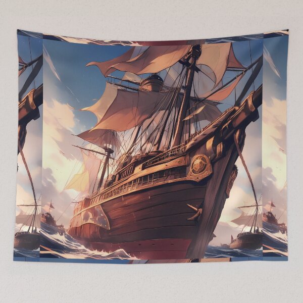 Item preview, Pirates Starships Historical Ships Stunning Floral Beauty designed and sold by ART ATTACK ZONE.