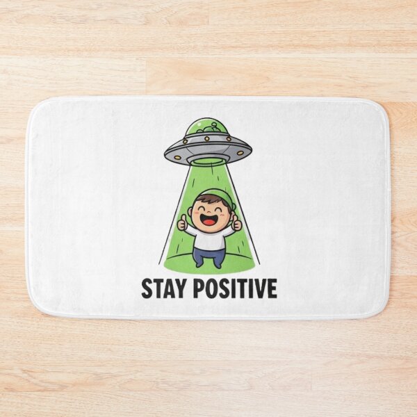Item preview, Stay Positive – Funny UFO Abduction Cartoon Motivational Design designed and sold by InkwildStudio.