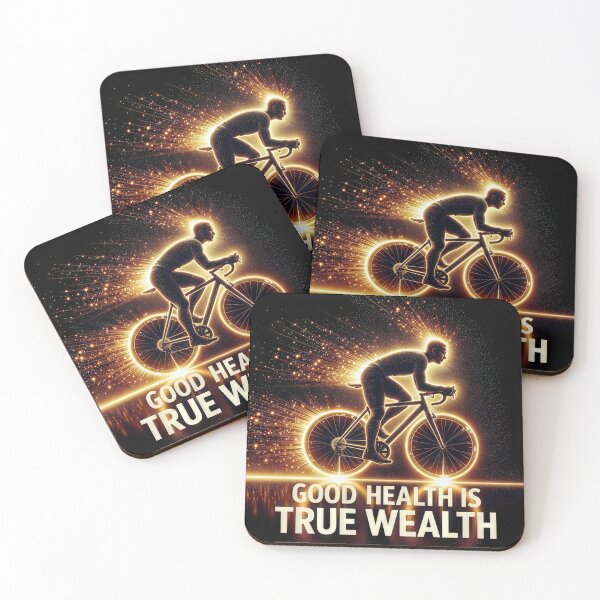 Item preview, Neon Cyclist With a Health Text Poster designed and sold by Maria Dryfhout.