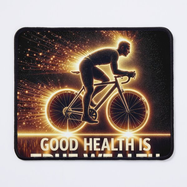 Item preview, Neon Cyclist With a Health Text Poster designed and sold by Maria Dryfhout.