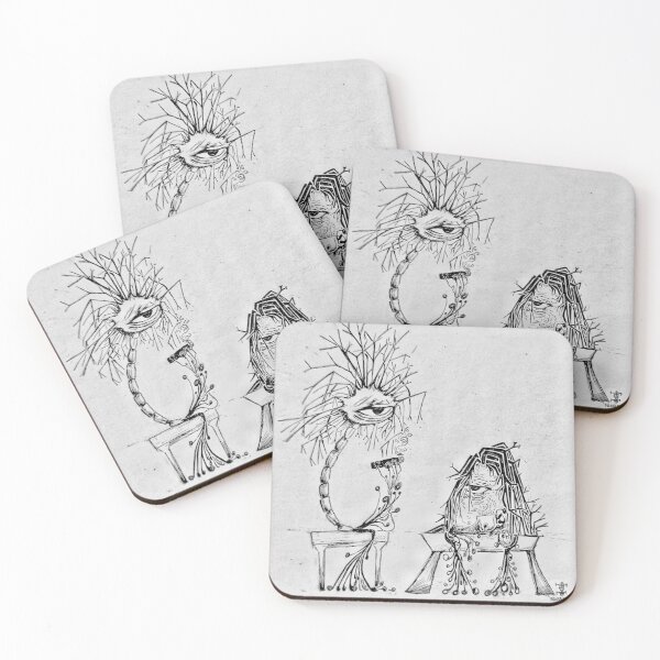 Item preview, "Taking a break" Funny Neurons Ink Artwork Black and White - Grunge Filter designed and sold by putrescens.
