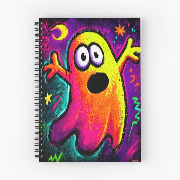 Item preview, Neon Ghost – Vibrant Cartoon Pop Art Halloween Monster designed and sold by Moisky Art.