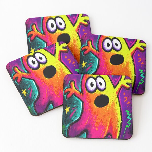 Item preview, Neon Ghost – Vibrant Cartoon Pop Art Halloween Monster designed and sold by Moisky Art.