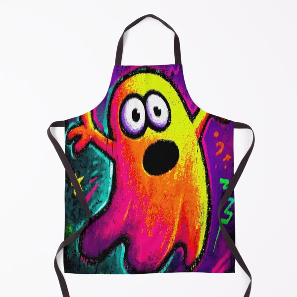 Item preview, Neon Ghost – Vibrant Cartoon Pop Art Halloween Monster designed and sold by Moisky Art.