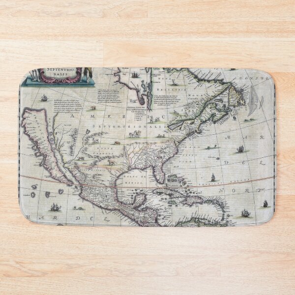 Item preview, North America ancient map from 16th century made by Hondius designed and sold by Say_it_aloud.