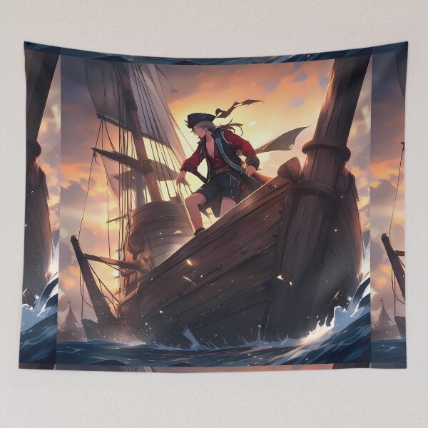Item preview, Pirart Starships Historical Ships Stunning Floral Beauty World designed and sold by ART ATTACK ZONE.