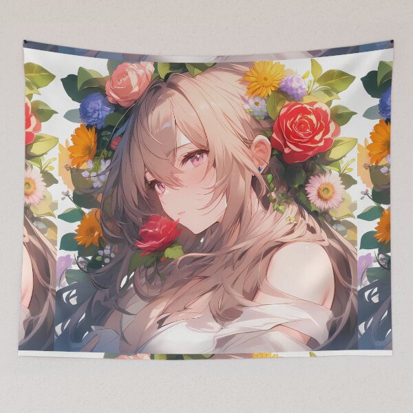 Item preview, Anime Girl Historical Ships Stunning Floral Beauty designed and sold by ART ATTACK ZONE.