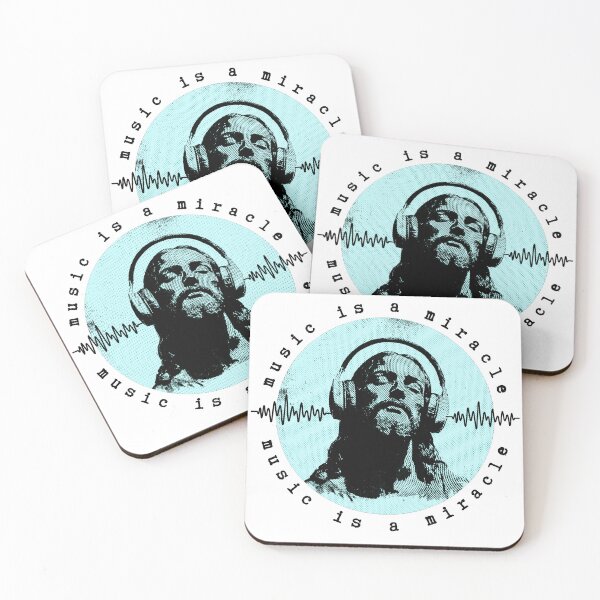 Item preview, music is a miracle, simple mural style artwork, blue designed and sold by silent-violin.