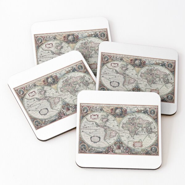 Item preview, World ancient map from 16th century made by Hondius designed and sold by Say_it_aloud.