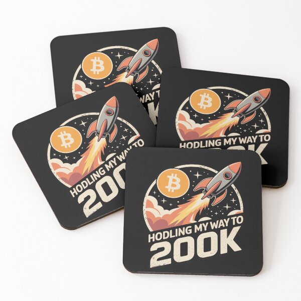 Item preview, HODLing my way to 200k, bitcoin to the moon, bitcoin crypto designed and sold by NoetherSym.