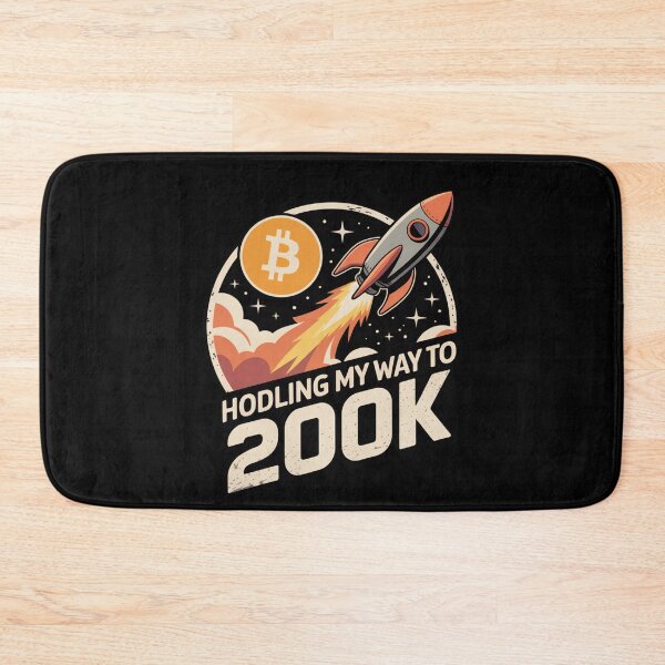 Item preview, HODLing my way to 200k, bitcoin to the moon, bitcoin crypto designed and sold by NoetherSym.