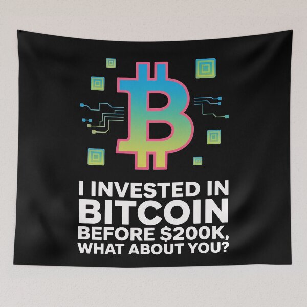 Item preview, I invested in bitcoin before 200k, bitcoin to the moon, bitcoin crypto designed and sold by NoetherSym.