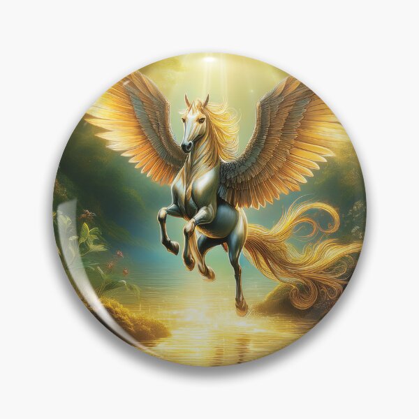 Item preview, Golden Pegasus Over a Mystic River designed and sold by MDKey DESIGN.