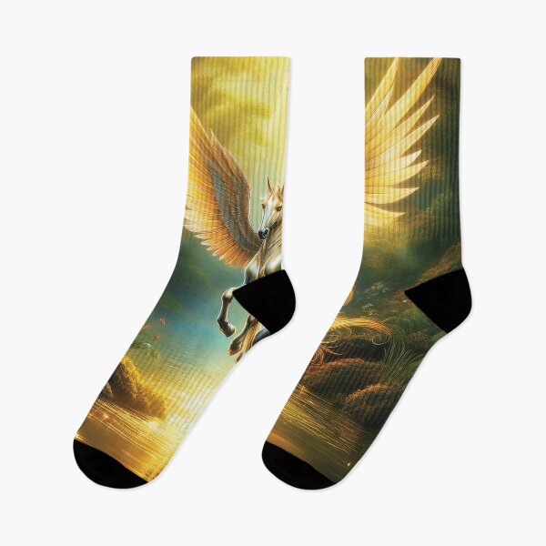 Item preview, Golden Pegasus Over a Mystic River designed and sold by MDKey DESIGN.