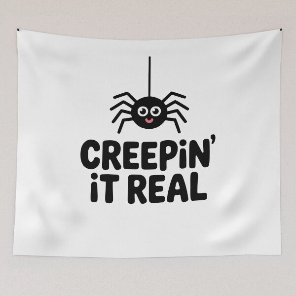 Item preview, Creepin' It Real! Kawaii Spider Pun designed and sold by PMCreative.