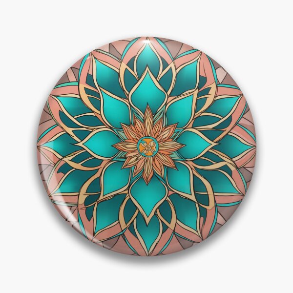 Item preview, Ocean Coral & Aquamarine Mandala #3 designed and sold by Geometric Grove.