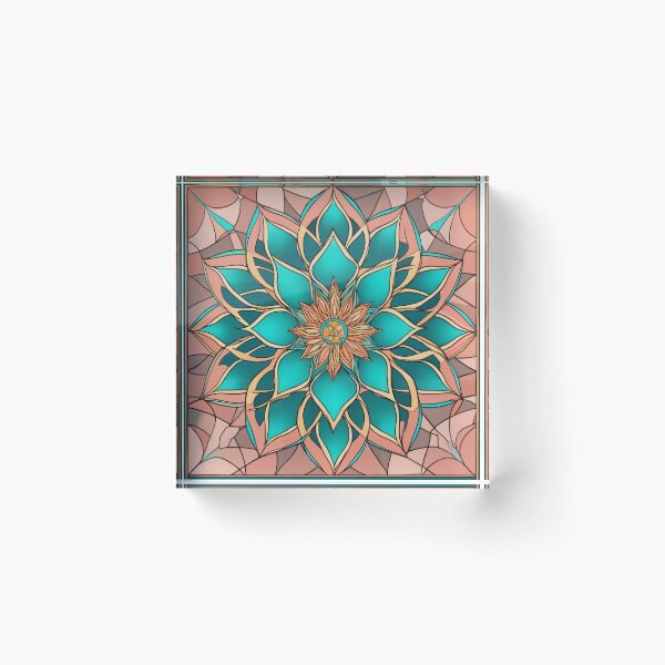 Item preview, Ocean Coral & Aquamarine Mandala #3 designed and sold by Geometric Grove.