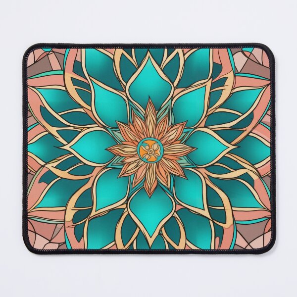 Item preview, Ocean Coral & Aquamarine Mandala #3 designed and sold by Geometric Grove.