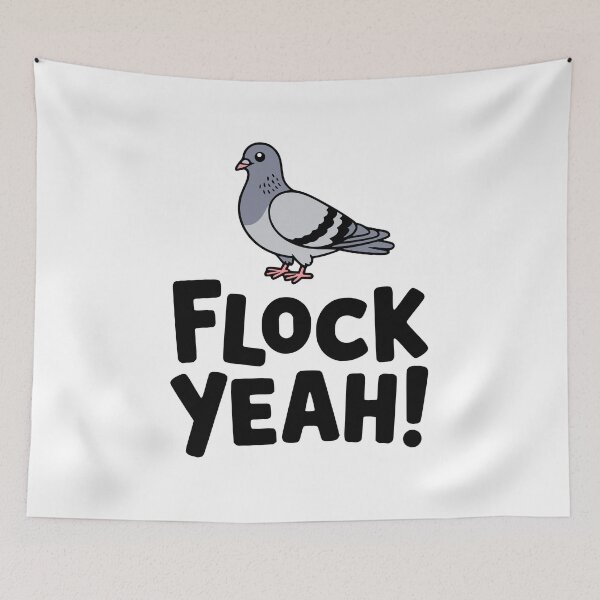 Item preview, Flock Yeah! Cute Pigeon Pun designed and sold by PMCreative.