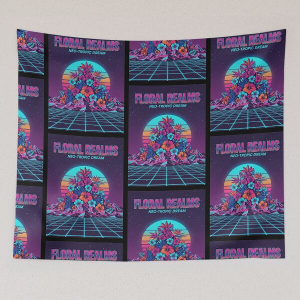 Item preview, Floral Realms - Neo-Tropic Dream- Retro Wave  designed and sold by Too Kool Designing .