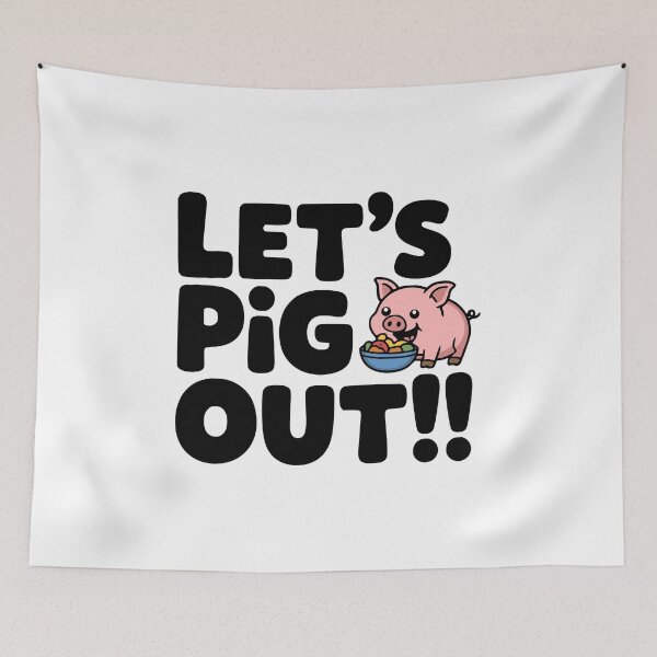 Item preview, Let's Pig Out! Cute Pig Pun designed and sold by PMCreative.