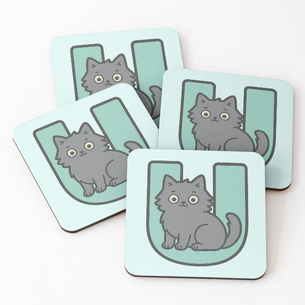 Item preview, Alphabet “U” – Cute Fluffy Cat Initial Sticker designed and sold by wwshd.