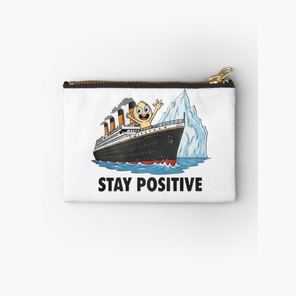 Item preview, Stay Positive – Funny Titanic Iceberg Cartoon Motivational Graphic Tee designed and sold by InkwildStudio.