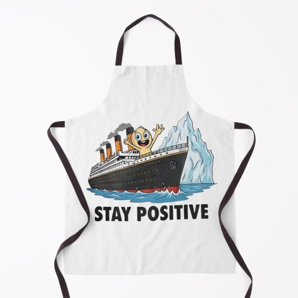 Item preview, Stay Positive – Funny Titanic Iceberg Cartoon Motivational Graphic Tee designed and sold by InkwildStudio.