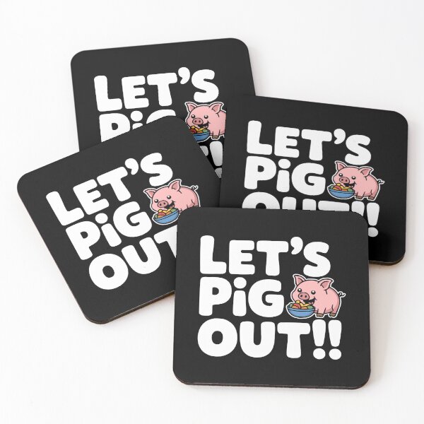 Item preview, Let's Pig Out! Funny Pig Pun designed and sold by PMCreative.