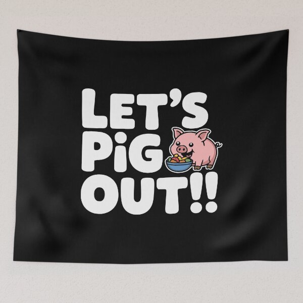 Item preview, Let's Pig Out! Funny Pig Pun designed and sold by PMCreative.
