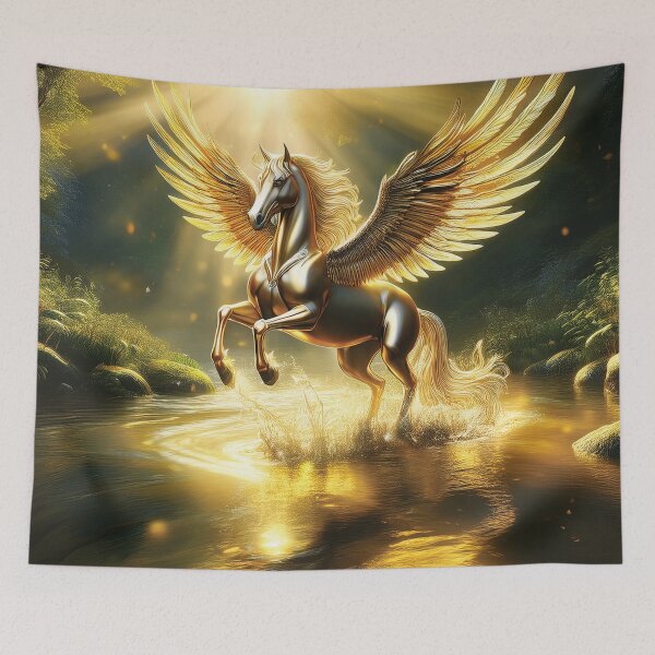 Item preview, Golden Pegasus Rising Through Sunlit Waters designed and sold by MDKey DESIGN.